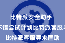 比特派安全助手  那么你不错尝试计划比特派客服寻求匡助