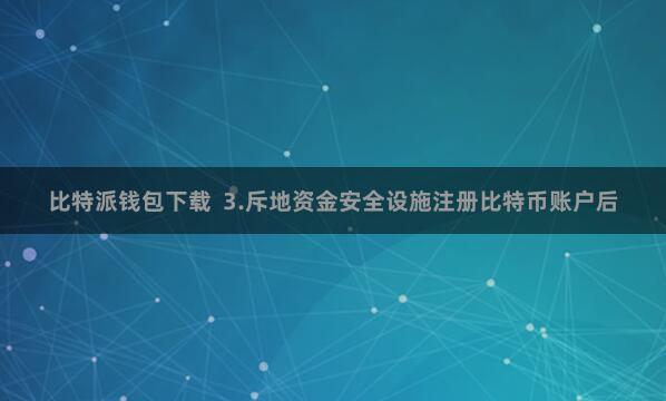 比特派钱包下载  3.斥地资金安全设施注册比特币账户后